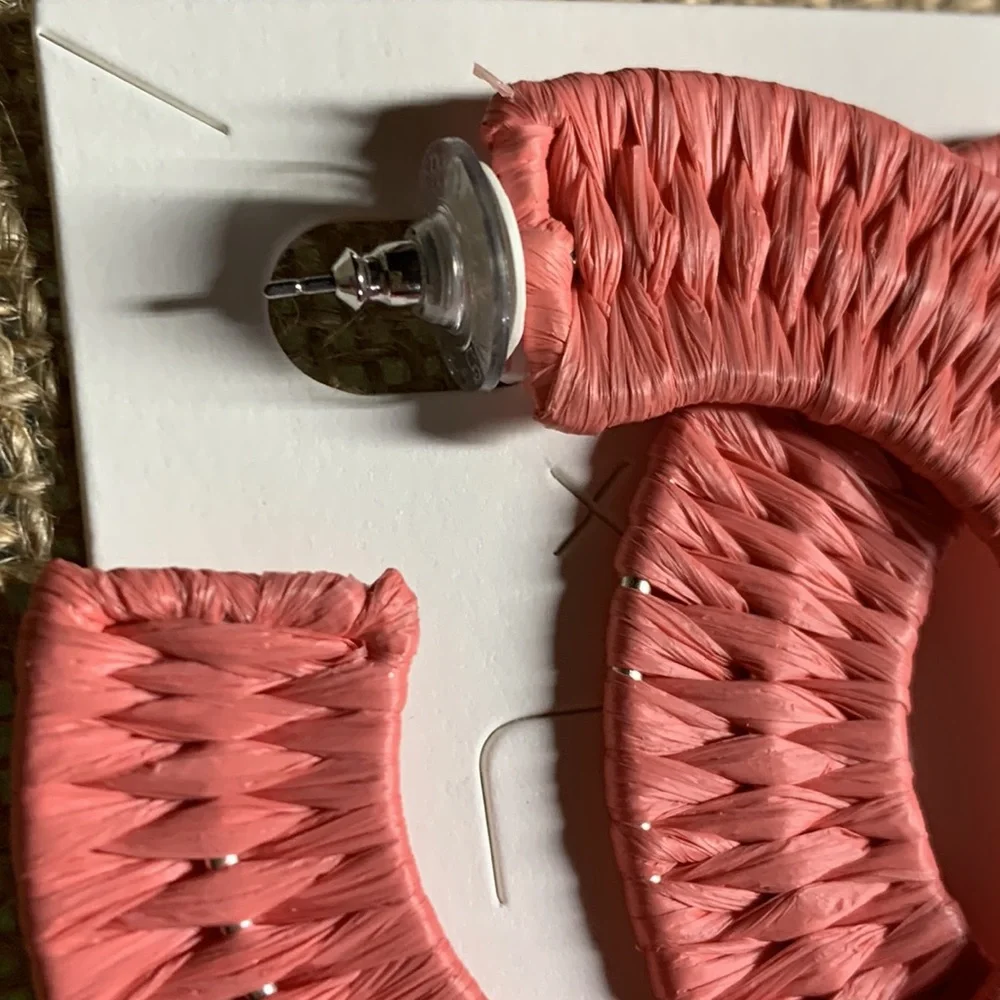 Premier Designs Tropic Raffia Wrapped Hoop Earrings